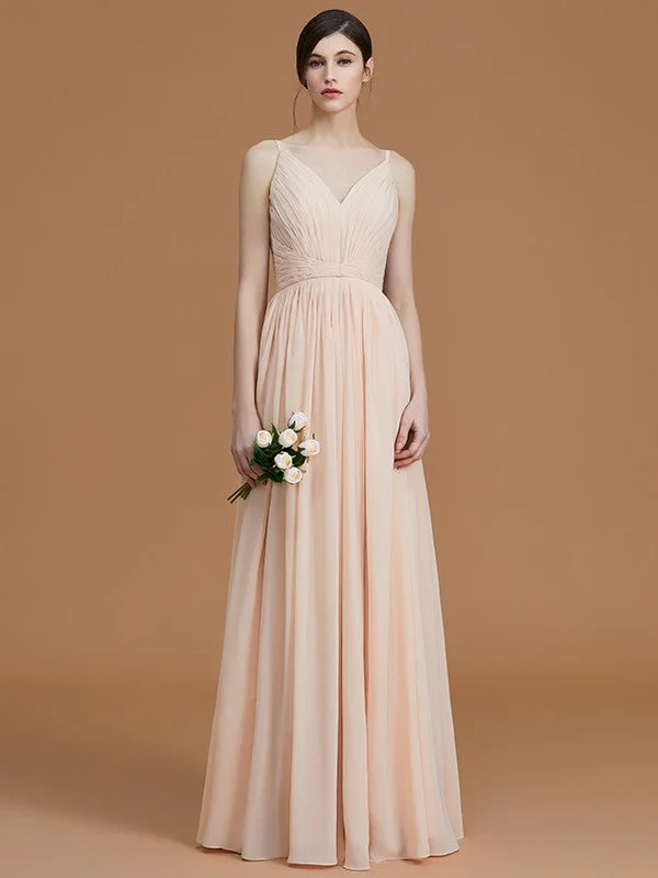 Bargain Blast A-Line/Princess V-neck Sleeveless Floor-Length Ruffles Chiffon Bridesmaid Dresses Bargain Blast A-Line/Princess V-neck Sleeveless Floor-Length Ruffles Chiffon Bridesmaid Dresses
