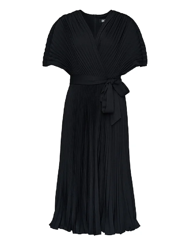 Price Cut Pleated Tissue Japonais Sunburst Flare Mini Dress