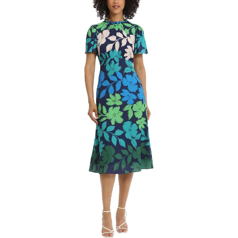 Last Chance Womens Crepe Floral Midi Dress