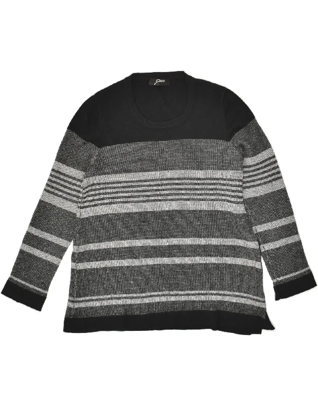 Savings Galore GATTINONI Womens Crew Neck Jumper Sweater UK 12 Medium Grey Colourblock