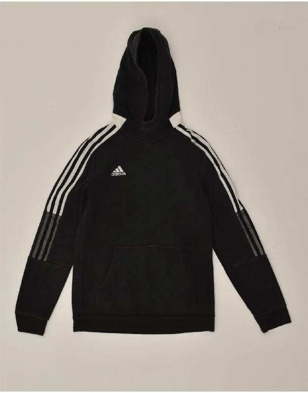 Must-Have Deals ADIDAS Womens Graphic Hoodie Jumper UK 8/10 Small Black Cotton