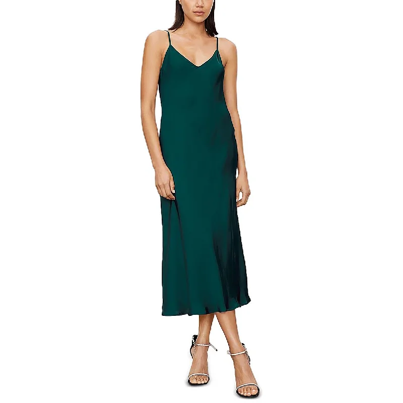 Final Sale Womens Shimmer Mid Calf Slip Dress