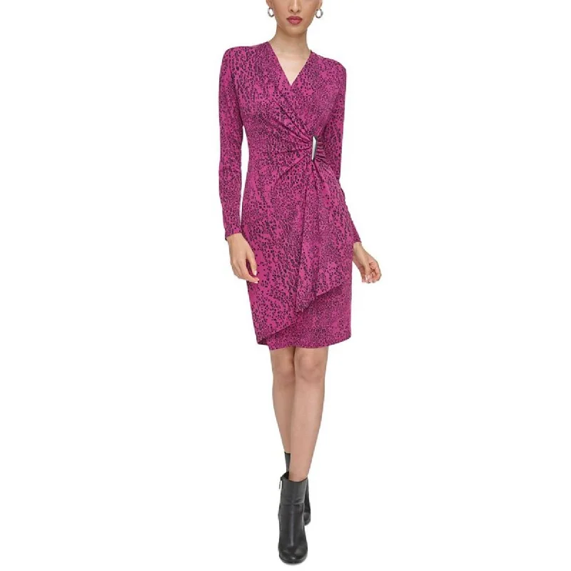 Take Advantage Womens Above Knee Gathered Mini Dress