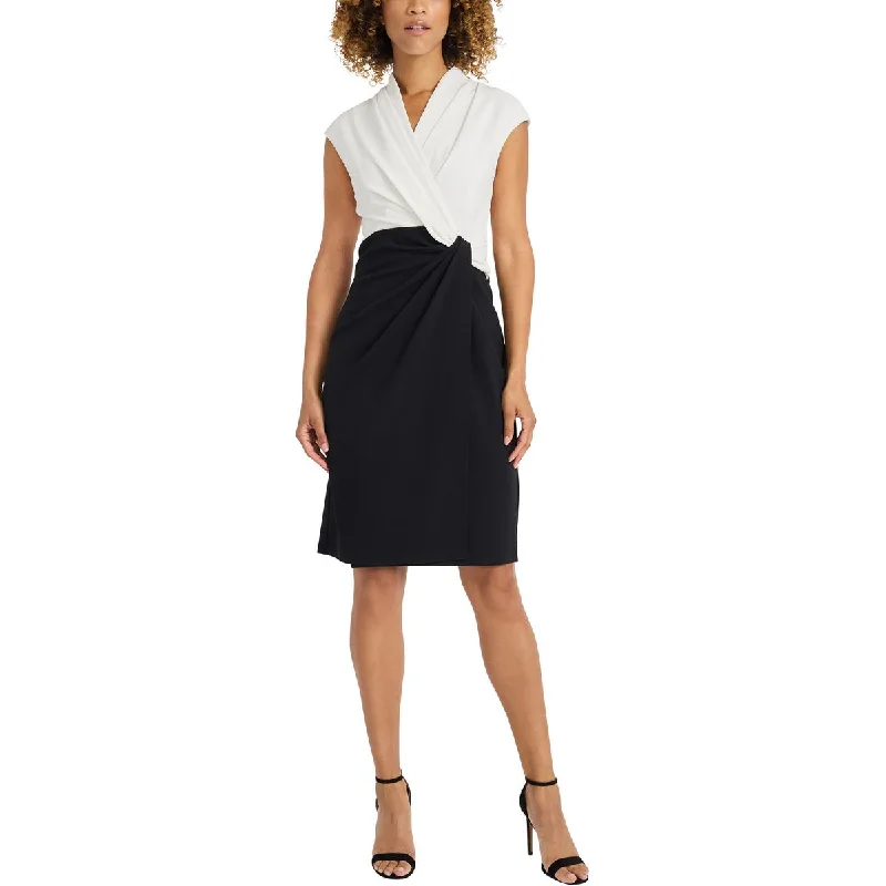 Seasonal Sale Womens Faux Wrap V-Neck Shift Dress