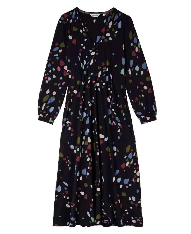 Seasonal Clearance Megan Jersey Midi Dress - Black Print