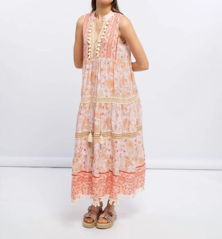 Shop and Save Paisley Maxi Dress In Pink