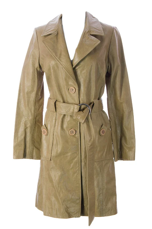 Value Deals DOMA by Luciano Abitboul Shell Long Belted Leather Jacket 1575 $795 NEW Value Deals DOMA by Luciano Abitboul Shell Long Belted Leather Jacket 1575 $795 NEW