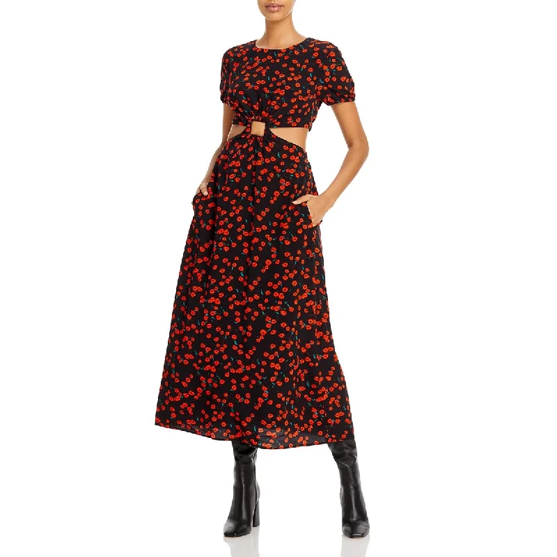 Discount Mania Calypso Womens O-Ring Long Maxi Dress
