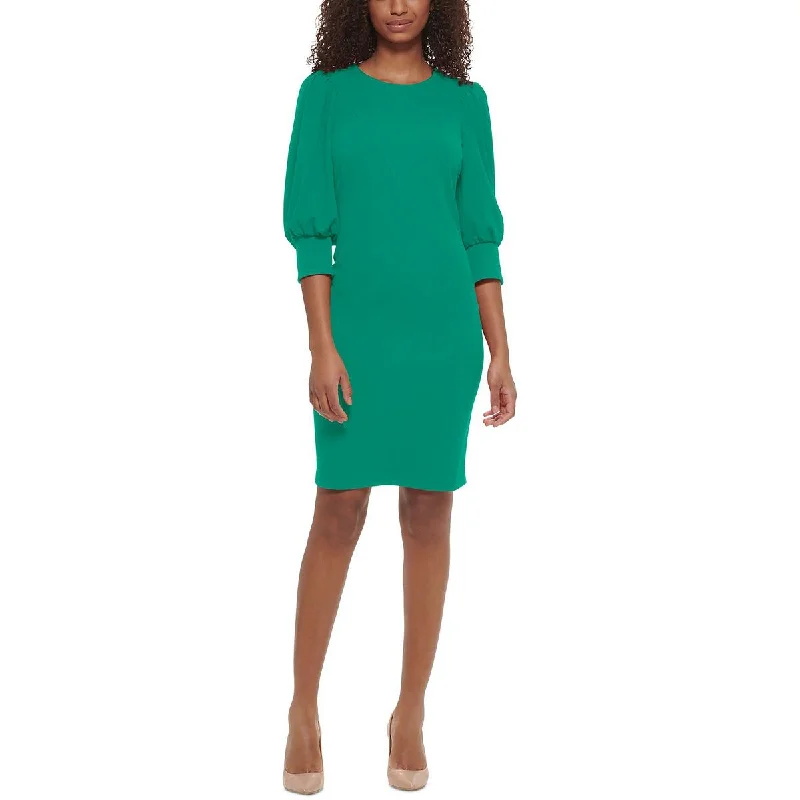 Price Drop Womens Gathered Above Knee Sheath Dress
