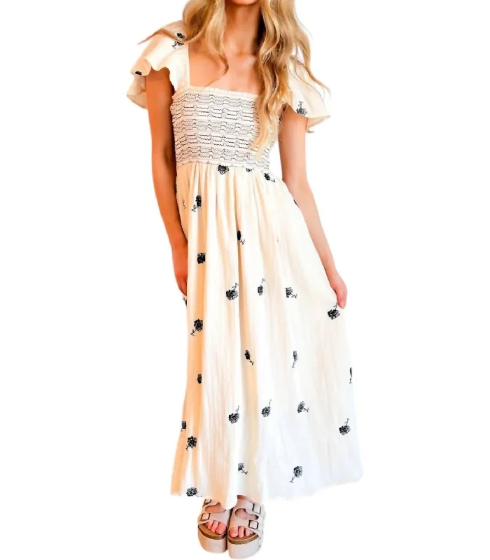 Early Bird Discount Into The Gardens Dress In Ivory