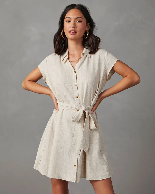 Huge Discounts Larue Linen Button Down Mini Dress