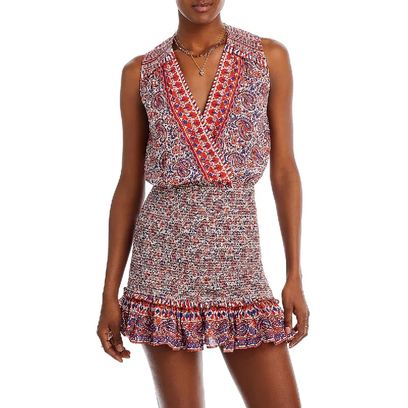 Year-End Sale Womens Mini V-Neck Sheath Dress
