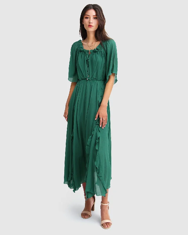 Fantastic Offers Amour Amour Ruffled Midi Dress