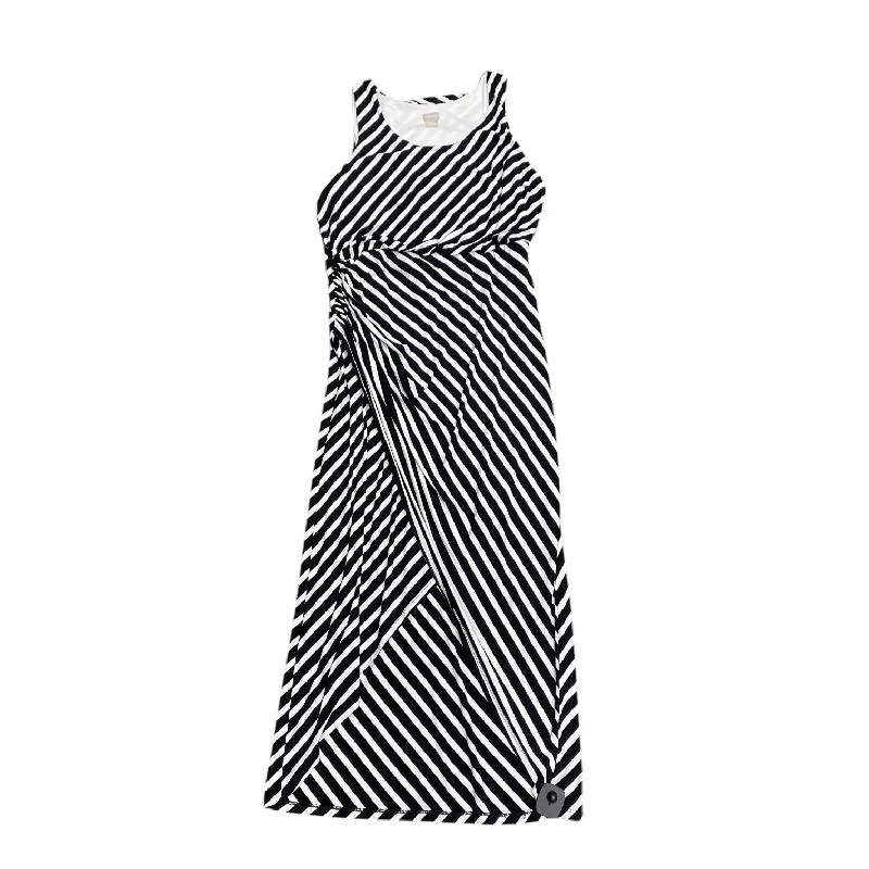 Savings Bonanza Dress Casual Maxi By Chicos In Black & White, Size: L