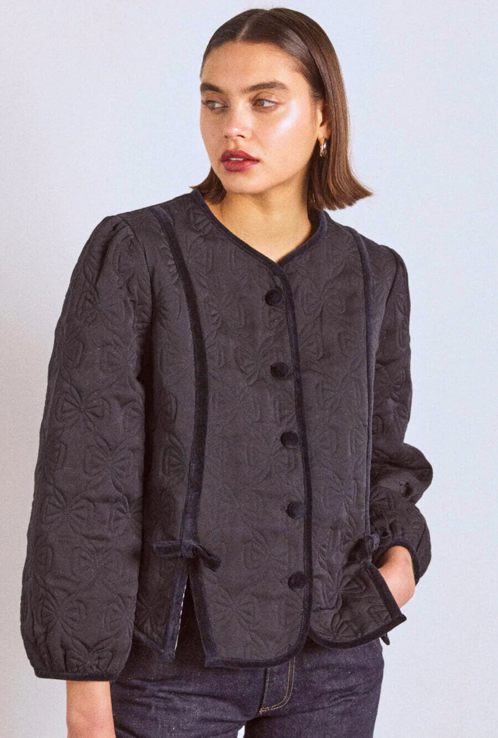 Don't Wait Diana Quilted Jacket Black