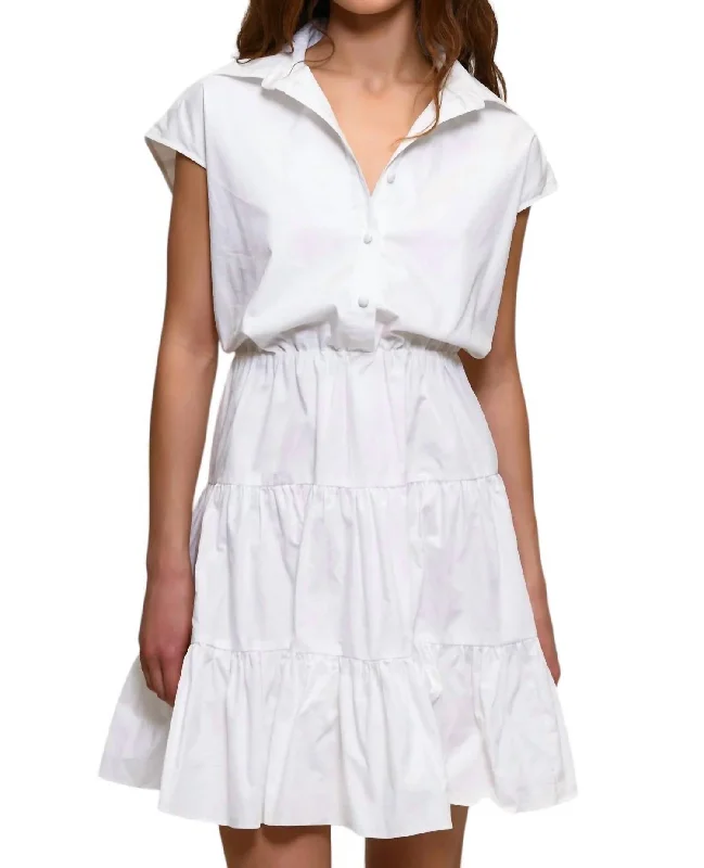 Limited Time Discount Bishop Dress In White