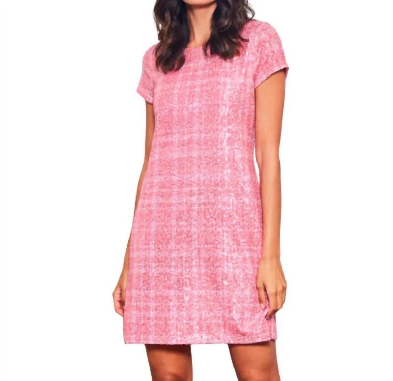 Mega Sale Ella Sequins Dress In Plaid Rose