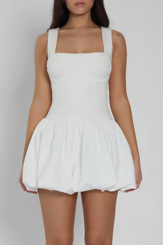 Daily Deals Bisou Bubble Knit Mini Dress - White