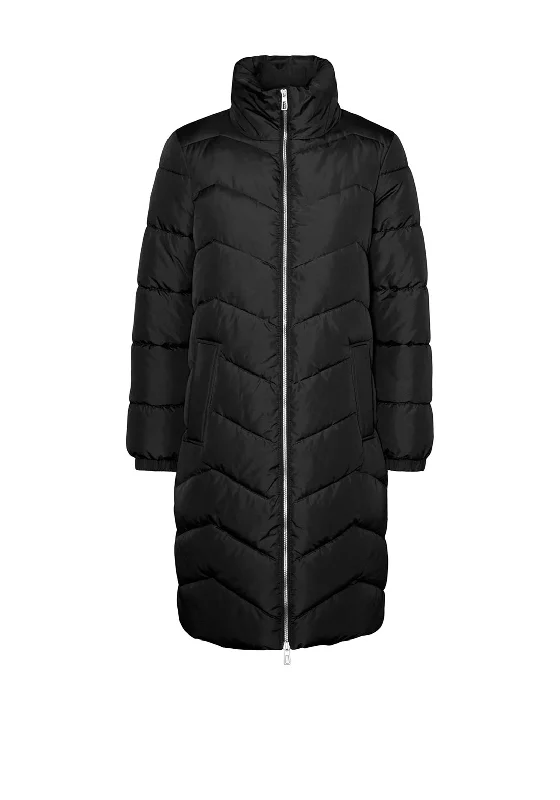 Best Deals Vero Moda Liga Quilted Long Coat, Black