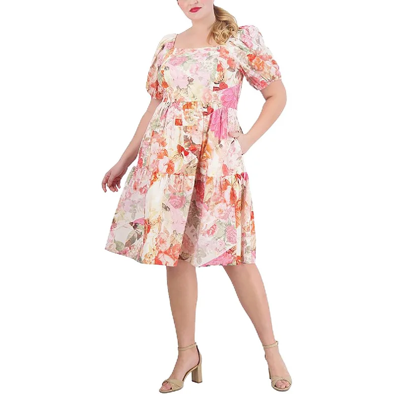 Limited Time Discount Plus Womens Cotton Below Knee Midi Dress
