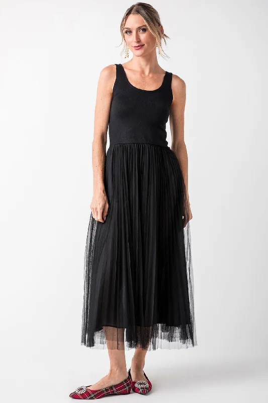 Value Deals Elan Mixed Media Tulle Midi Dress