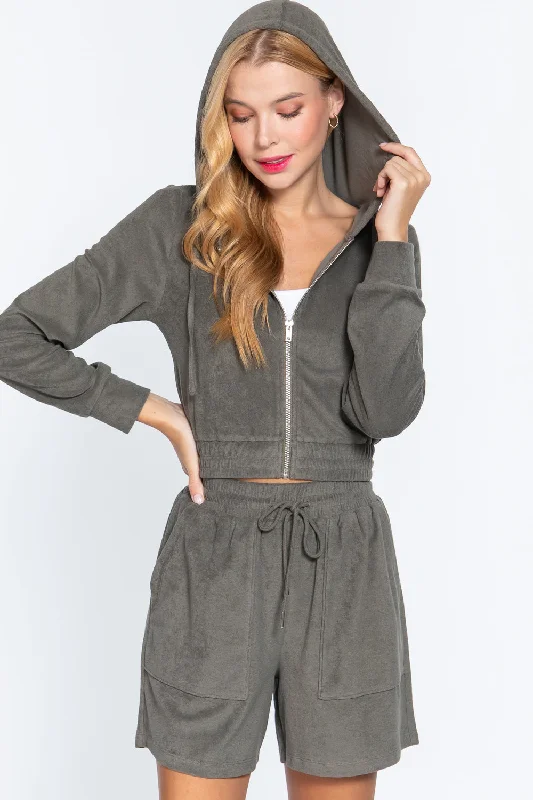 Clearance Items Hoodie Terry Towelling Jacket