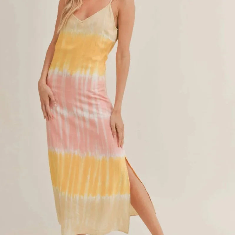 Seasonal Sale Free Spirit Tie Dye Maxi Dress In Pink Multi