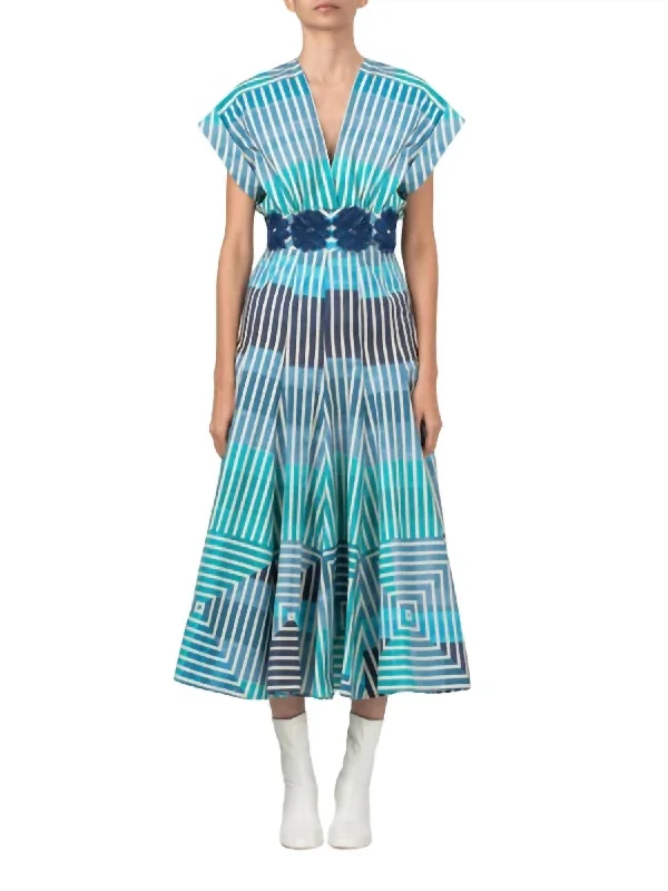 Exclusive Deal Adila Dress In Infinite Blue Stripe