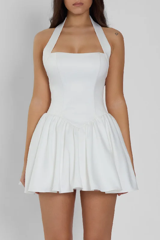 Bargain Prices Hyades Halter Corset Mini Dress - White