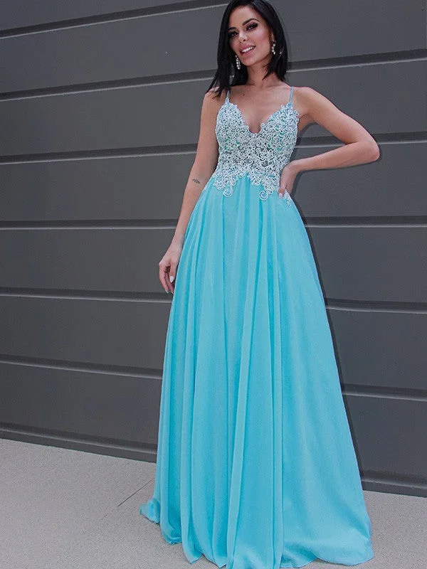 Inventory Reduction A-Line/Princess Chiffon Applique Sleeveless V-neck Sweep/Brush Train Dresses Inventory Reduction A-Line/Princess Chiffon Applique Sleeveless V-neck Sweep/Brush Train Dresses