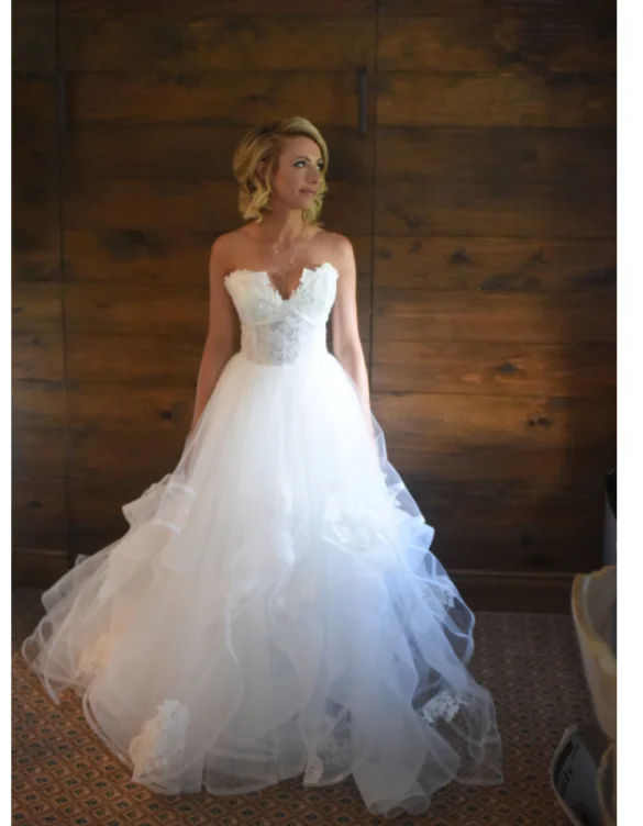 Amazing Deals Hayley Paige 'Chantelle' Strapless Lace & Tulle Ballgown