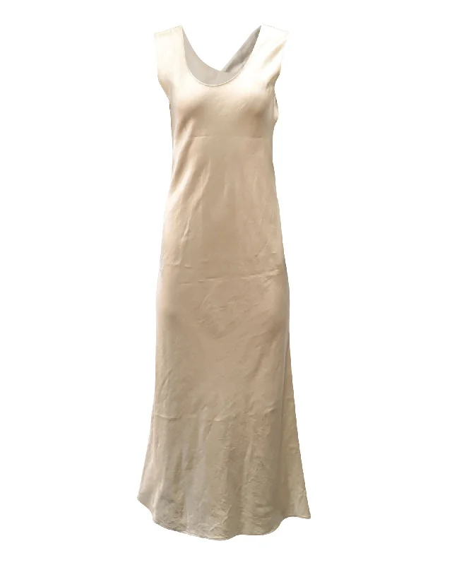 Price Cut Theory Draped Maxi Dress in Ivory Triacetate