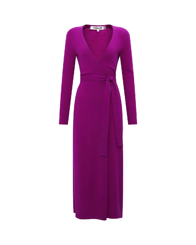 Hot Deal DVF ASTRID KNIT WRAP DRESS | PURPLE