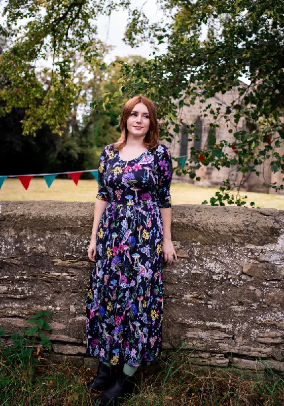 Price Fest Nat Toadstool Floral Print Tiered Hem Viscose Midaxi Dress