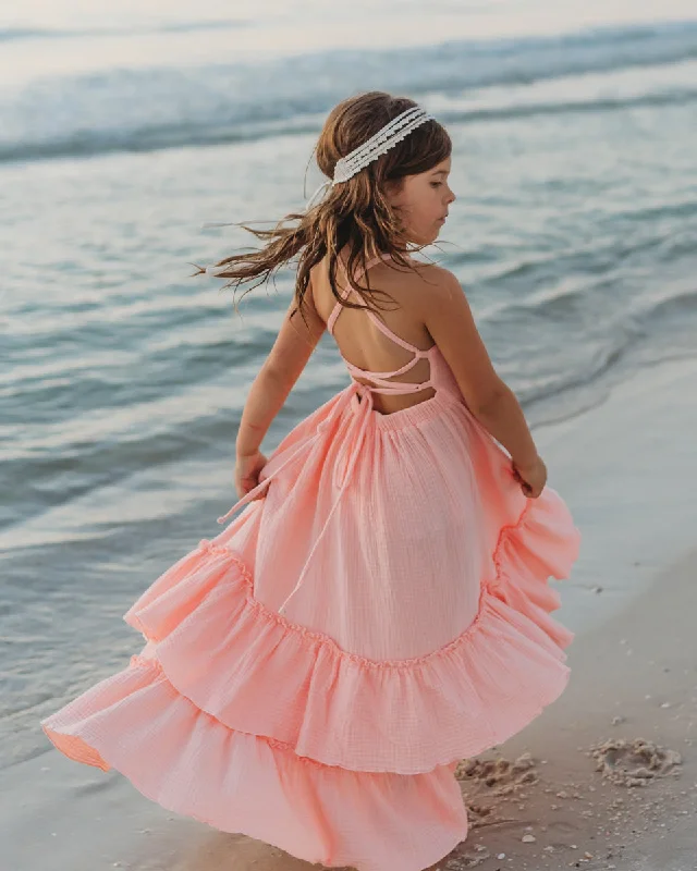 Grand Opening Sale Wendy Dress (vibrant coral muslin) PREORDER