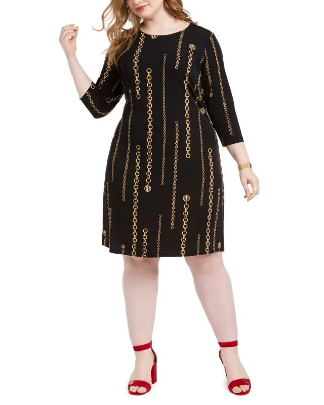 Referral Discount Tommy Hilfiger Women's Plus Chain Print Dress Navy Size 22W | Blue Referral Discount Tommy Hilfiger Women's Plus Chain Print Dress Navy Size 22W | Blue