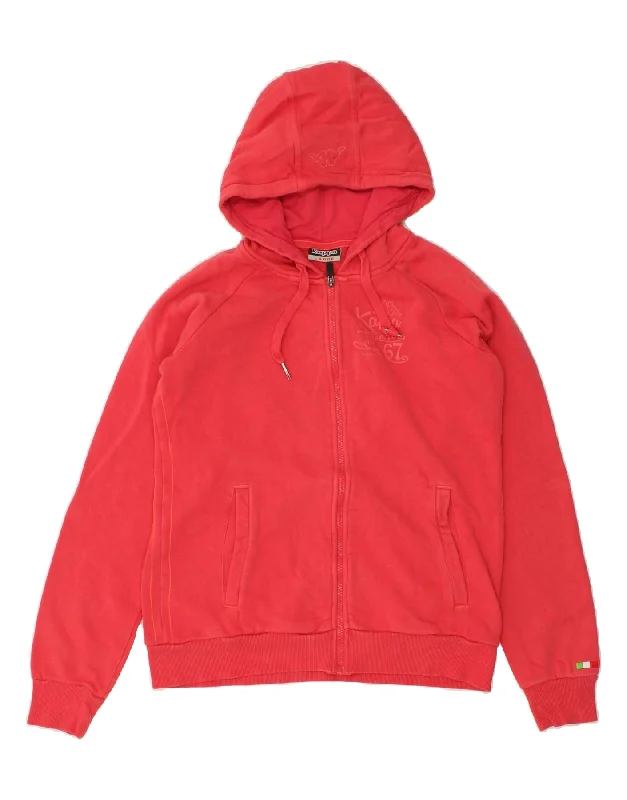 Limited Availability KAPPA Womens Zip Hoodie Sweater UK 16 Large Red Cotton