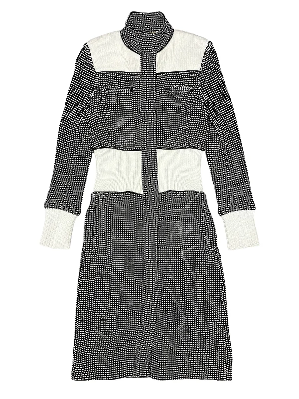 Final Markdown Hanley Mellon Women's Polka Dot Tweed Trench Coat 0 Black