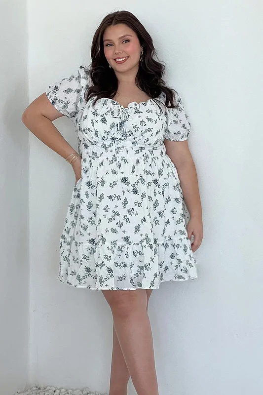 Early Access Green Ditsy Lace Up Minidress