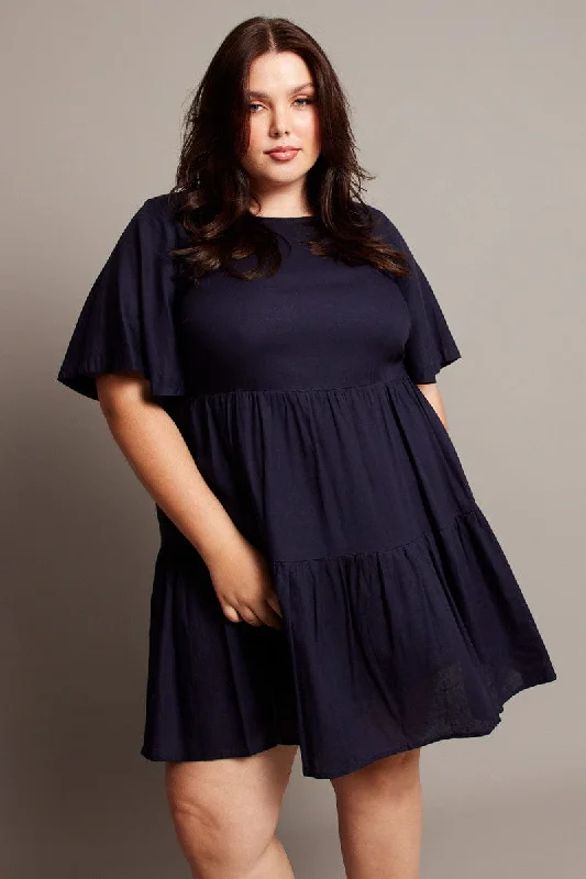 Price Break Denim Flare Sleeve Smock Minidress