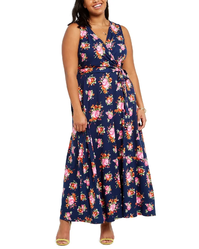 Super Savings Love Squared Women's Plus Size Trendy Surplice Floral-Print Maxi Dress Navy Size 1X | Blue Super Savings Love Squared Women's Plus Size Trendy Surplice Floral-Print Maxi Dress Navy Size 1X | Blue