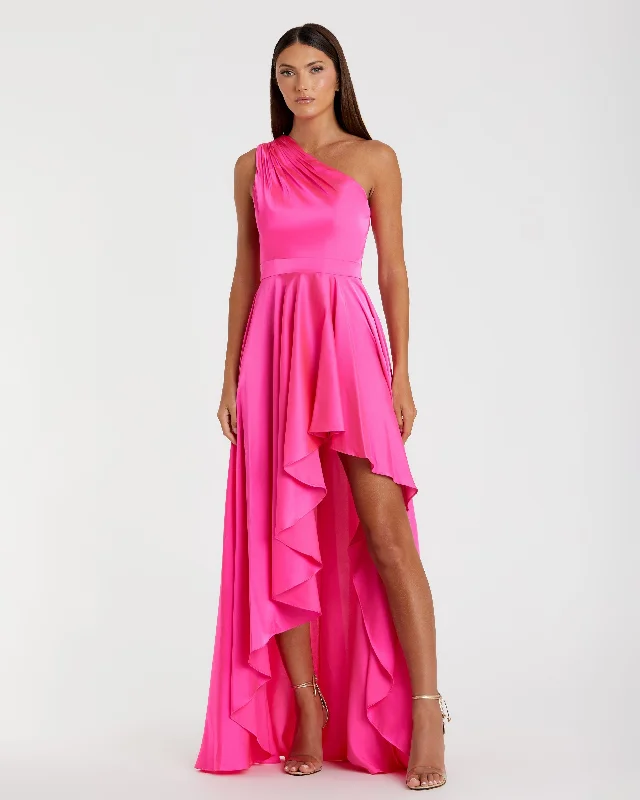 Weekend Deal One Shoulder High Low A Line Gown