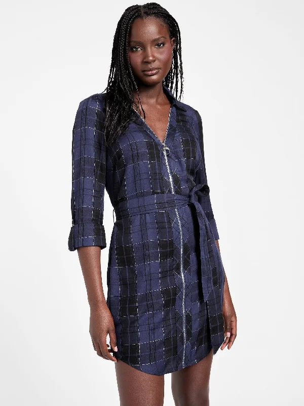 Special Discount Miracle Plaid Shirt Dress