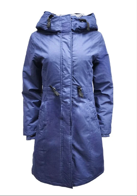 Massive Deals HoodLamb Women's Navy Drawstring Natural Hemp Hooded Parka 420 NWT