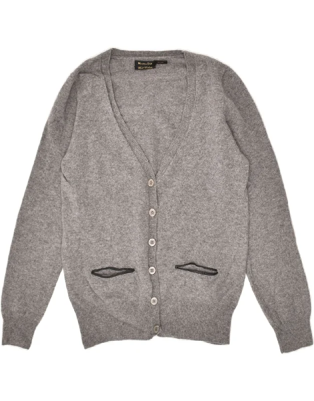 New Arrival MASSIMO DUTTI Womens Cardigan Sweater UK 12 Medium Grey Wool