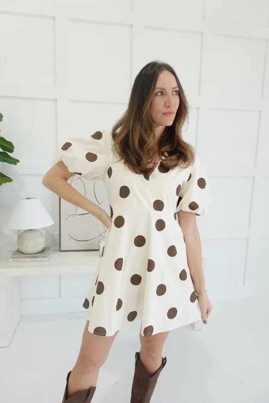 Super Sale Dotted To Perfection Mini Dress