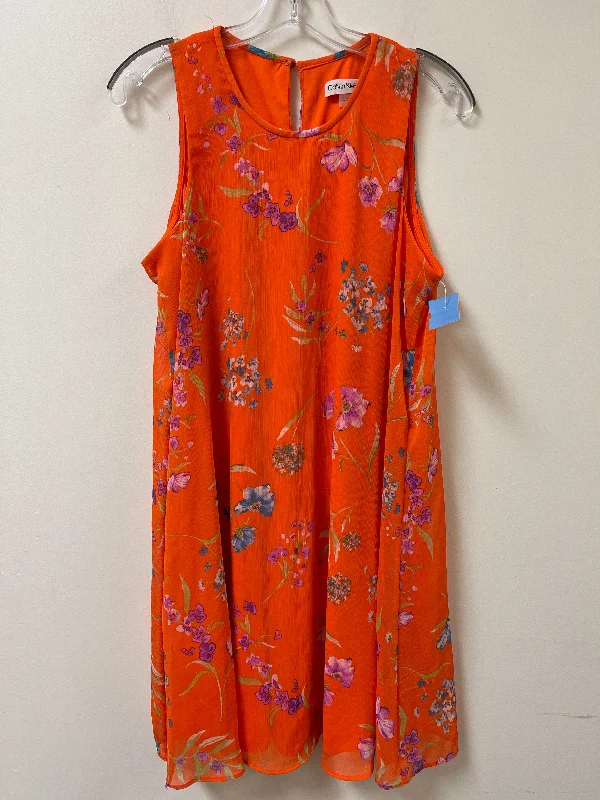 Shop and Save Dress Casual Short By Calvin Klein In Orange, Size: L