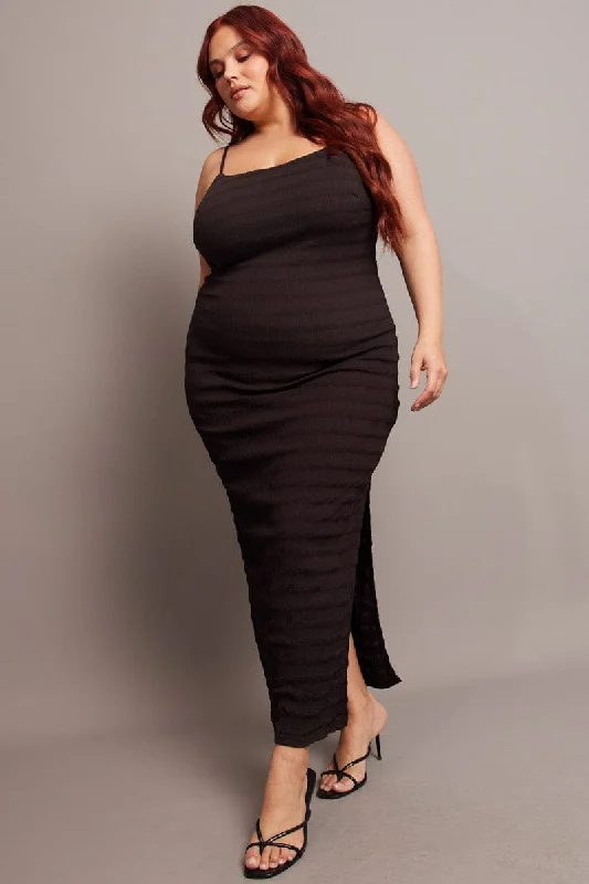 Savings Event Brown Textured Maxi Dress