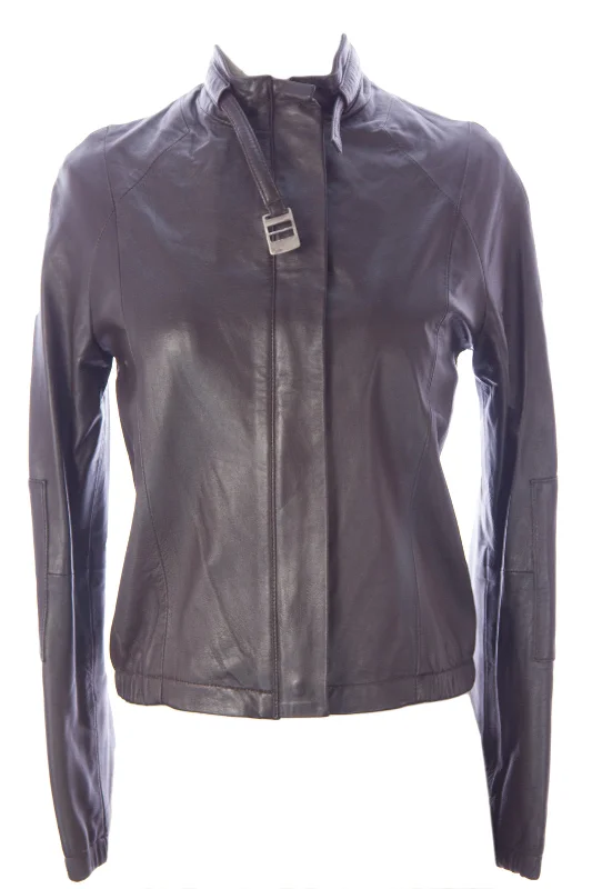 Daily Deals DOMA by Luciano Abitboul Dark Brown Buckle Collar Moto Jacket 1392 Sz S $698 NEW