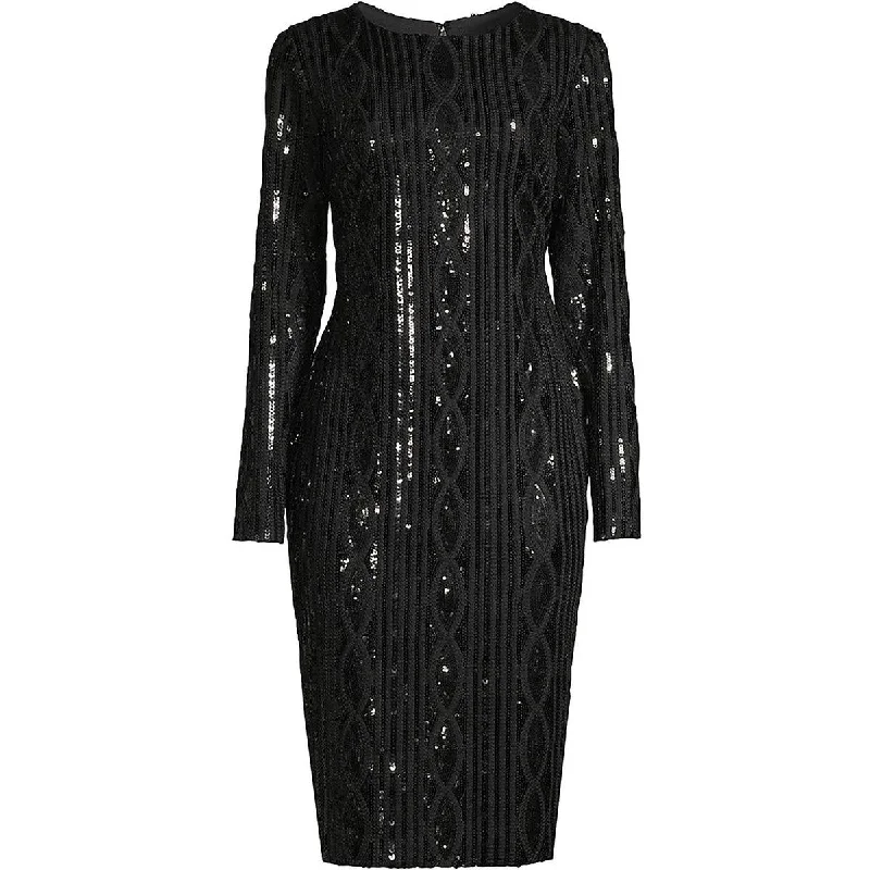 Weekend Deal Womens Sequined Knee-Length Cocktail And Party Dress